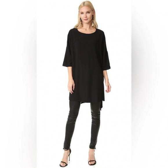 Diane Von Furstenberg Minimalist Madera Black Crepe Dress, size “P” Small - Picture 2 of 16